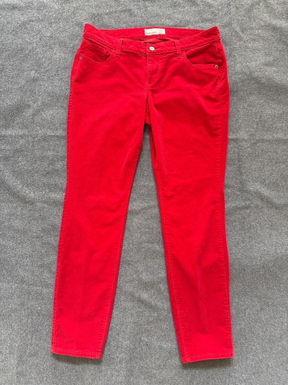Old Navy Women’s Straight Leg Sz 12 Corduroy Jeans Cherry Bright Red